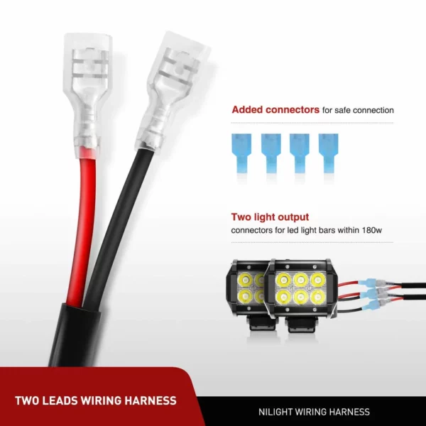 Nilight Led kastarar 5" með tengisetti (2.stk) - Image 4