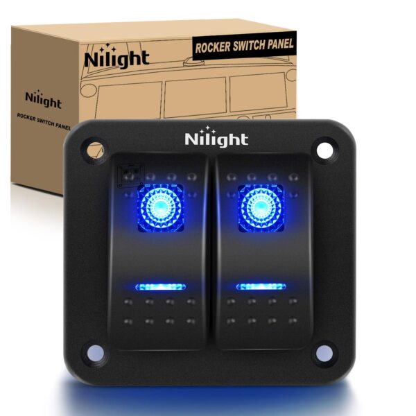 Rofaborð 2 rofar bláir