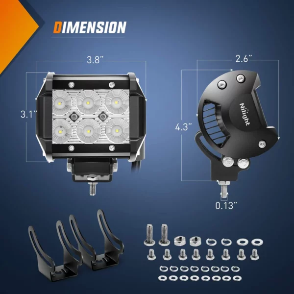 Nilight Led kastarar 4" (2.stk) - Image 3