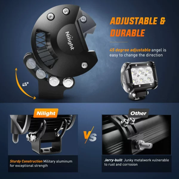 Nilight Led kastarar 4" (2.stk) - Image 4