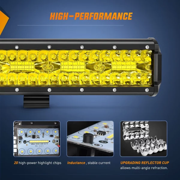 Led bar 12" spot flood combo gulur - Image 5