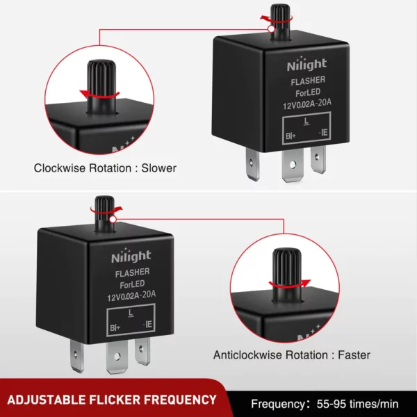 Blikkari stillanlegur fyrir led 3 pinna - Image 3