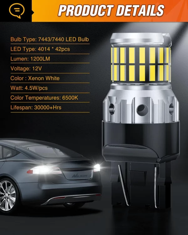 Led pera hvít W21W (2.stk) - Image 5