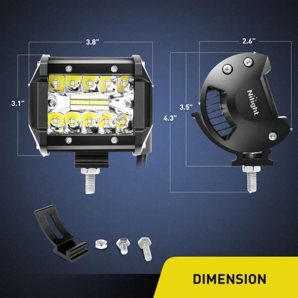 Nilight Led kastarar 4″ með tengisetti (2.stk) - Image 8