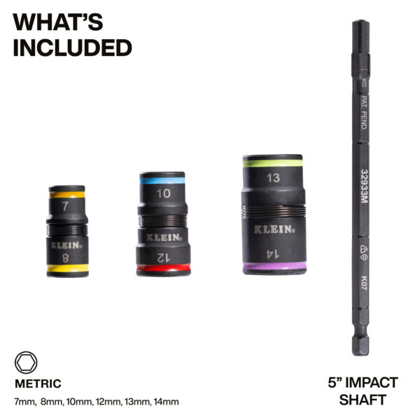6-in-1 Impact Rated Flip Socket Set, Metric