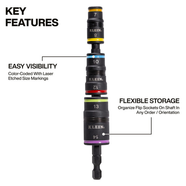 6-in-1 Impact Rated Flip Socket Set, Metric - Image 2