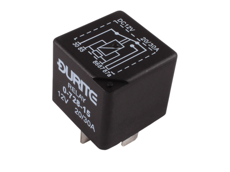 12V 20/30A 5-pinna relay með viðnámi – Changeover