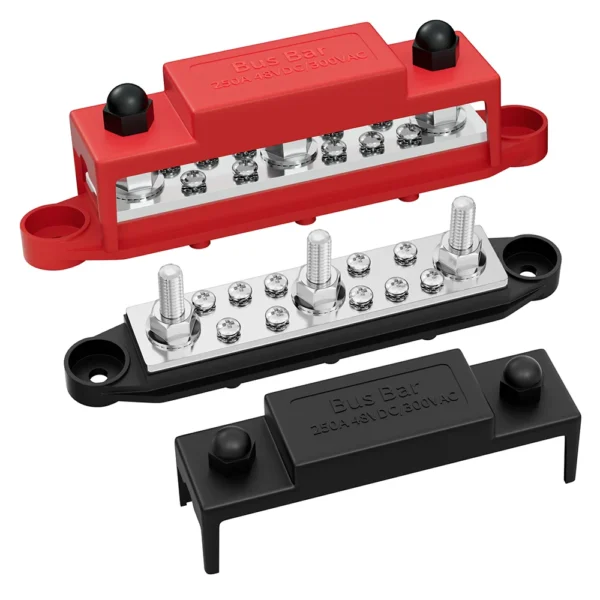 Busbar 250A 3x M8 & 10x M4