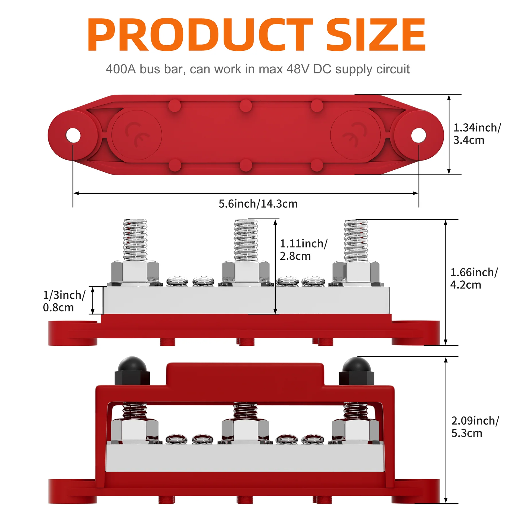 Busbar 400A 3x M10 & 8x M5 - Image 3