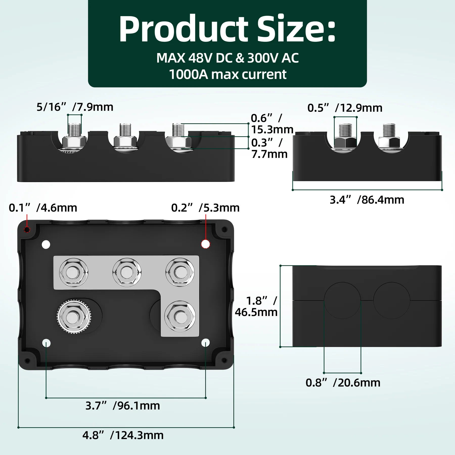 ANL öryggjabox 1000A – 1 inn / 3–6 út - Image 4