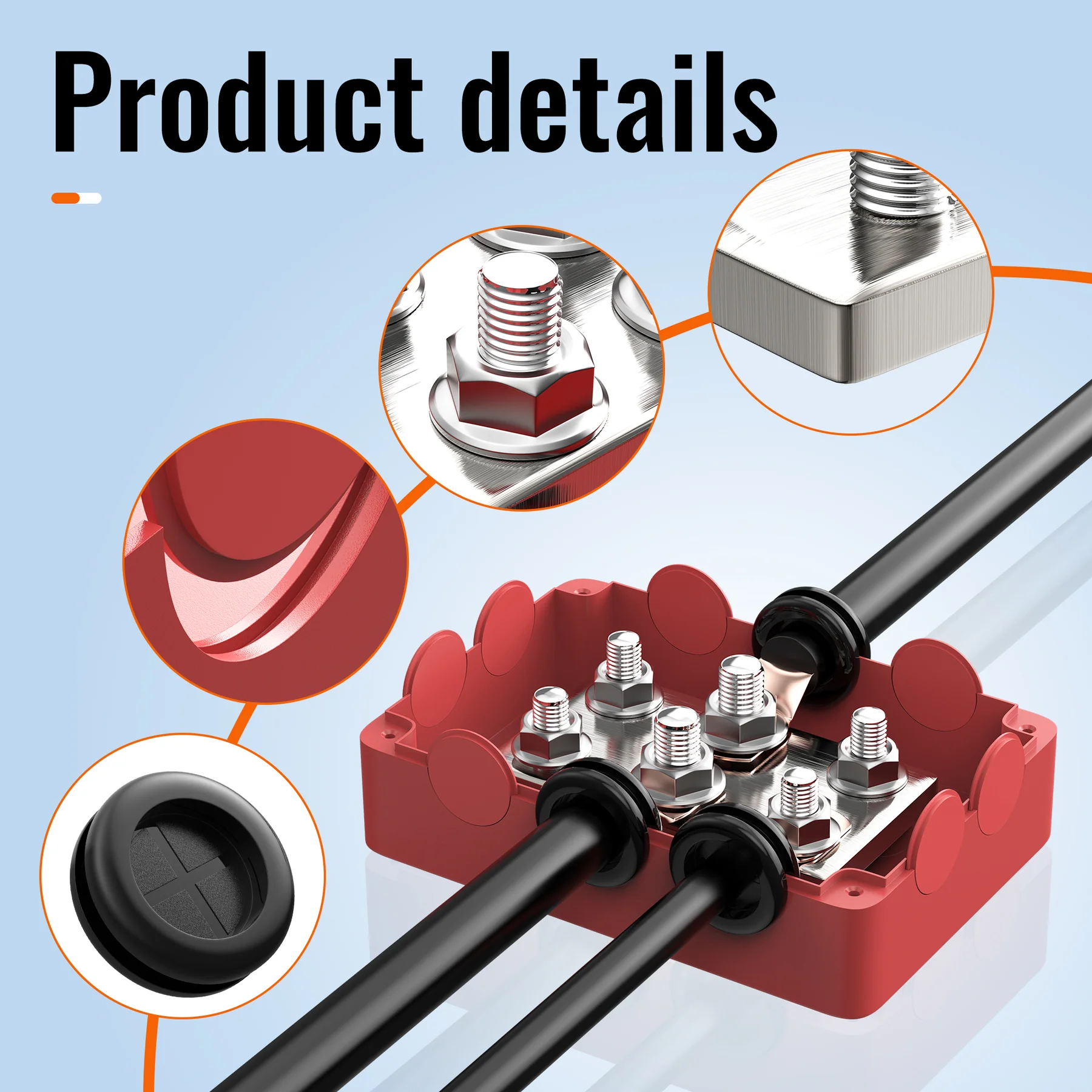 Busbar 500A 2x M10 & 4x M8 - Image 2