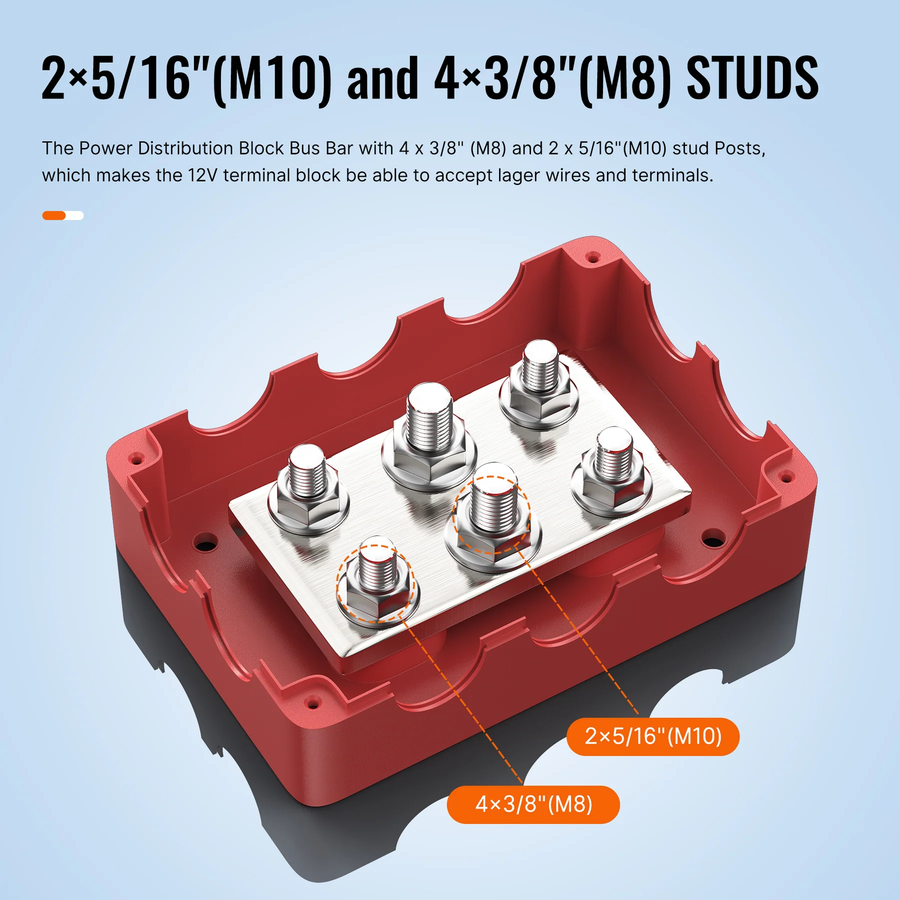 Busbar 500A 2x M10 & 4x M8 - Image 4